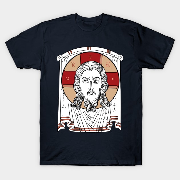 Mandolin | Holy Napkin | Icon Not Made With Hands | The Holy Face | Face of Christ T-Shirt by EkromDesigns